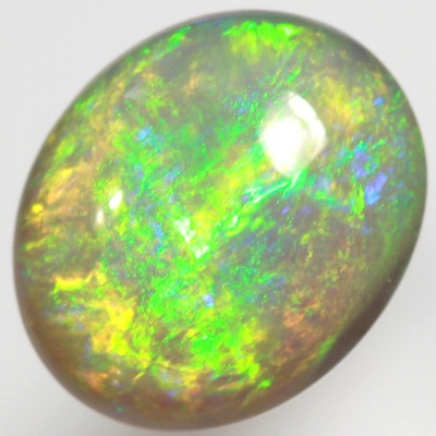 SOLID SEMI BLACK OPAL Bright flames of green and orange